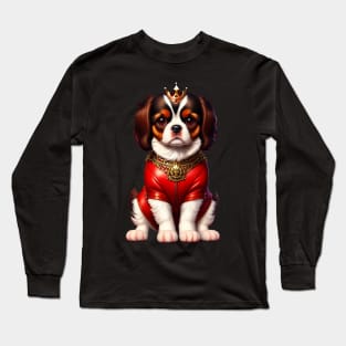 Cocker Spaniel in Red Rock Star Leather Jacket Long Sleeve T-Shirt